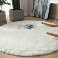 Round colorful plush bedroom floor mat